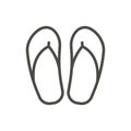 Flip flop icon vector. Line beach flops symbol isolated. Trendy flat outline ui sign design. Thin l Royalty Free Stock Photo