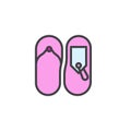 Flip flop with price tag filled outline icon Royalty Free Stock Photo