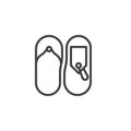 Flip flop with price tag outline icon Royalty Free Stock Photo