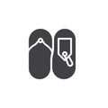 Flip flop with price tag vector icon Royalty Free Stock Photo