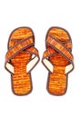 Flip flop sandals beach shoes on white