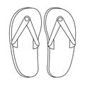 Flip flop sandals in black and white Royalty Free Stock Photo