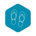 Flip flop sandals icon, outline style Royalty Free Stock Photo