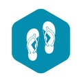 Flip flop sandals icon, simple style Royalty Free Stock Photo