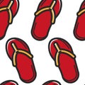 Flip flop seamless pattern summer shoes footwear