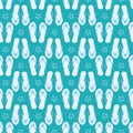 Flip flop shoe seamless vector pattern background. Pretty sandals geometric design beach wedding backdrop. Monochrome