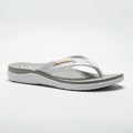 Flip-flop style sandal with a contoured footbed featuring a honeycomb texture. The Royalty Free Stock Photo
