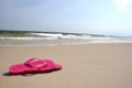 Flip flops on beach Royalty Free Stock Photo