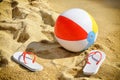 Flip flops and beach ball