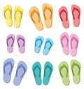 Flip Flops Colorful Family Set Funny Colored Sandals