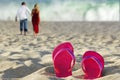 Flip flops and couple Royalty Free Stock Photo