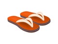 Flip-flops 3D icon beach accessories isolated, vacations concept. 3d Vector Summer Beach Flip Flop sandals, Hello Summer Royalty Free Stock Photo