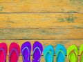 Flip-flops on deck Royalty Free Stock Photo