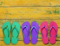 Flip-flops on deck Royalty Free Stock Photo