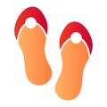 Flip flops flat icon. Beach footwear color icons in trendy flat style. Summer sandals degree gradient style design Royalty Free Stock Photo