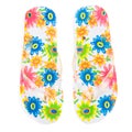 Flip-flops with flowers Royalty Free Stock Photo