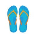 Flip flops with footprints isolated on a white background