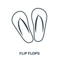 Flip Flops icon. Flat style icon design. UI. Illustration of flip flops icon. Pictogram isolated on white. Ready to use Royalty Free Stock Photo