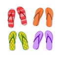 Flip Flops Icon Summer Slippers Foot Wear Set Collection Royalty Free Stock Photo