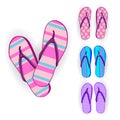 Flip Flops Icon Summer Slippers Foot Wear Set Collection