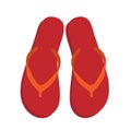 Flip flops isolate on a white background. Slippers icon. Colored flip flops red, orange striped isolated. Vector illustration Royalty Free Stock Photo