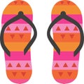 pink striped flip flops isolated icon design, vector illustration graphic Royalty Free Stock Photo