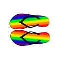 Flip-flops with LGBT symbols. Vector