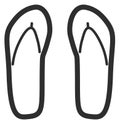 Flip flops line icon. Summer outdoor footwear Royalty Free Stock Photo