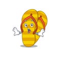 Flip flops mascot design concept having a surprised gesture Royalty Free Stock Photo