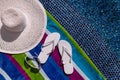 Flip Flops by the Pool Royalty Free Stock Photo