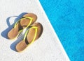 Flip Flops on the pool Royalty Free Stock Photo