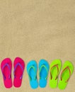 Flip-flops on sand Royalty Free Stock Photo