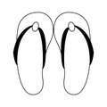 Flip flops sandals cartoon isolated symbol in black and white