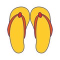 Flip flops sandals cartoon isolated symbol
