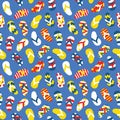 Flip flops seamless pattern. Royalty Free Stock Photo