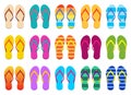 Flip flops set vector design illustration isolated on white background Royalty Free Stock Photo