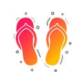 Flip-flops sign icon. Beach shoes. Vector Royalty Free Stock Photo