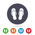 Flip-flops sign icon. Beach shoes. Royalty Free Stock Photo