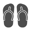 Flip flops solid icon, Summer concept, Beach slippers sign on white background, beach footwear icon in glyph style for Royalty Free Stock Photo