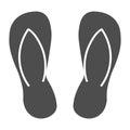 Flip flops solid icon, Summer concept, Beach slippers sign on white background, Summer footwear icon in glyph style for Royalty Free Stock Photo