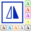Flip horizontal flat framed icons