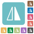 Flip horizontal rounded square flat icons