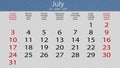 Flip pasteboard calendar