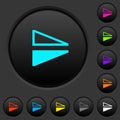 Flip vertical dark push buttons with color icons
