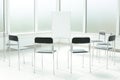 Flipchart chairs in a bright office spacious space