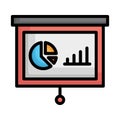 Flipchart, graph presentation Vector Icon which can easily modify or edit Royalty Free Stock Photo
