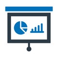 Flipchart, graph presentation Vector Icon which can easily modify or edit Royalty Free Stock Photo