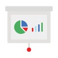 Flipchart, graph presentation Vector Icon which can easily modify or edit Royalty Free Stock Photo