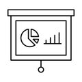 Flipchart, graph presentation Vector Icon which can easily modify or edit Royalty Free Stock Photo