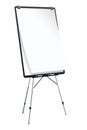 Flipchart mockup. Presentation and seminar whiteboard with blank paper sheets. Flip chart on tripod with space for text Royalty Free Stock Photo